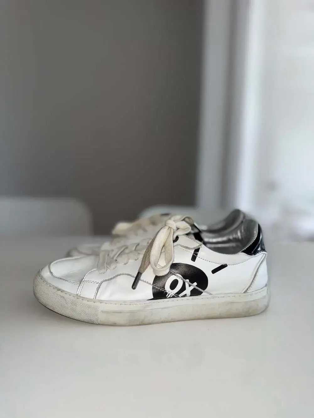 Zadig & Voltaire ZV1747 Amour White Leather Sneakers Size 38 - Picture 2 of 9